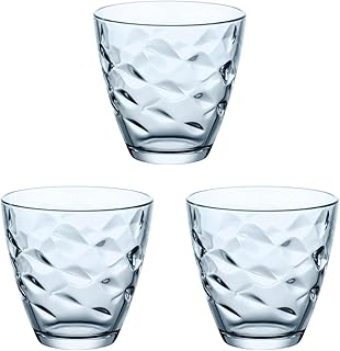Bormioli Rocco 1662017 Vaso Flora - Agua de cristal (6 unidades, 26 cl), color azul (Paquete de 3)