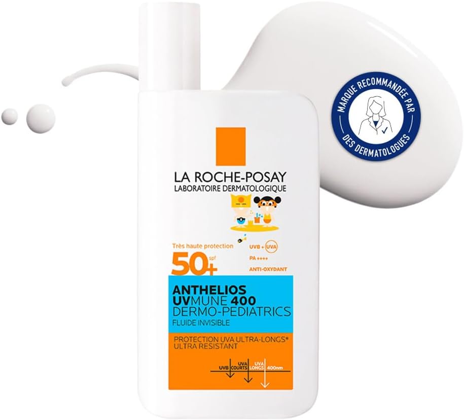 Anthelios UVMune 400 Dermo-Pediatrics Ultra Light Invisible Fluid SPF50+ 50ml Kids sun screen for Children's Sensitive & Atopy-Prone Skin
