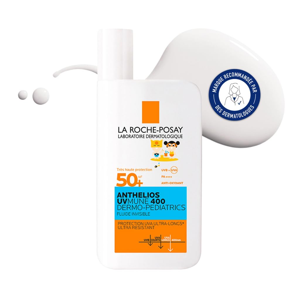 Anthelios UVMune 400 Dermo-Pediatrics Ultra Light Invisible Fluid SPF50+ 50ml Kids sun screen for Children's Sensitive & Atopy-Prone Skin