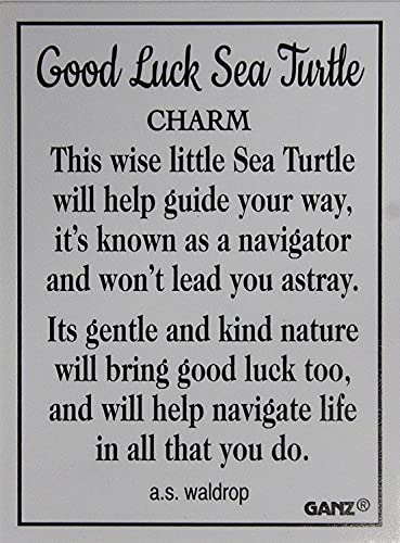Ganz Good Luck Sea Turtle Pocket Charm with Story Card (Aqua)3