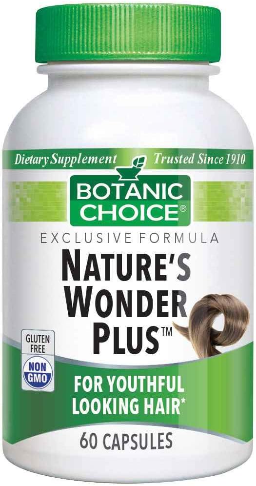 Botanic Choice Nature’s Wonder Plus - Ashwagandha, Biotina, Inositol e Pó de Fo-ti - 60 Cápsulas de 250 mg para Bem-Estar e Saúde Natural