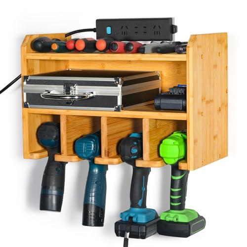 Xcsource IK Power Tool Storage Organizer Drill Charging Station Drill Holder Wall Mounted Power Drill Storage Rack Screwdriver Cordless Drill Organizer cover
