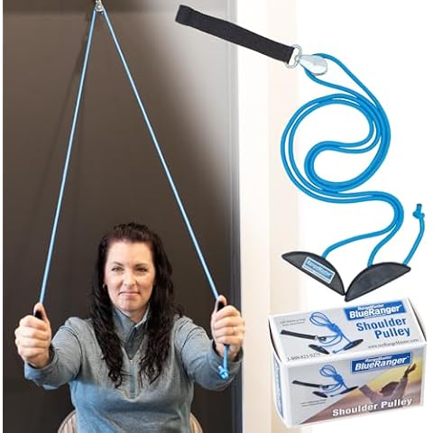 RangeMaster BlueRanger Shoulder Pulley with Patient Guide │ Aids Recovery & Rehabilitation │ Helps Enhance Pain Free Range of Motion │ Adjustable, Web Strap │Retail Package (FSA/HSA Approved) Cover