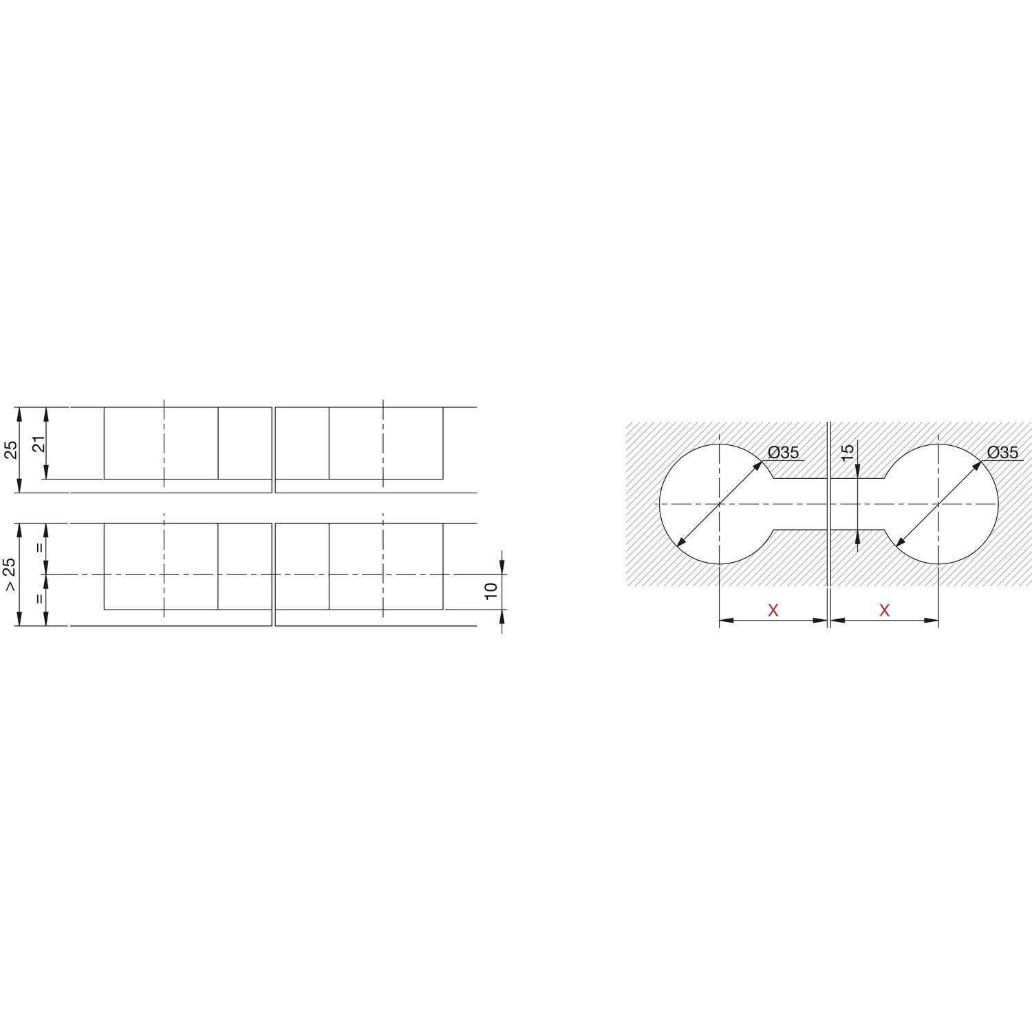 vasalat Quick-Tech - Conector de encimera (4 conectores M8 x 150 mm, para encimeras con un grosor mínimo de 25 mm, 4 piezas de contraparte)