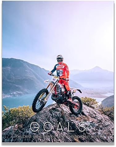 Inspirational Wall Art Co. - Goals - Motocross ATV Dirt Bike Guys Ramp Freestyle Racing Gift Boys Motivation Quotes Posters Print for Home Office Decor - 11X14 inches