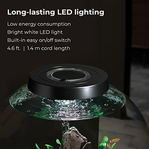 Image of biOrb Classic 60 Acrylic 16-Gallon Aquarium with White LED Lights Modern Tank for Tabletop Display, Black