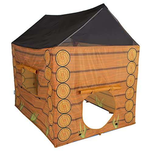 Pacific Play Tents 61804 Kids Hunt'n Cabin Tent Playhouse, 48" x 38" x 48", Brown - Thumbnail 4