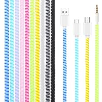 10 Stück Farbe Spiralkabel-Schutzhülle,Kabelschutz,Hält Hunde Katzen Haustiere vom Kauen ab,Mehrfarbiger Ladekabelschutz,TPU Kabel Schutz,für Mobiltelefone, Computer, Laptops und Datenkabel