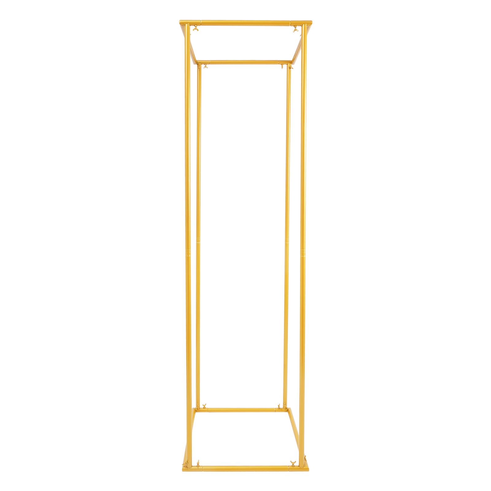 Queeucaer Gold Column Vases Flower Stand Rectangular Metal Flower Stand Centerpieces Geometric Flower Display Stand Wedding Stand For Wedding Decorations Event Party Home 50X50x180cm