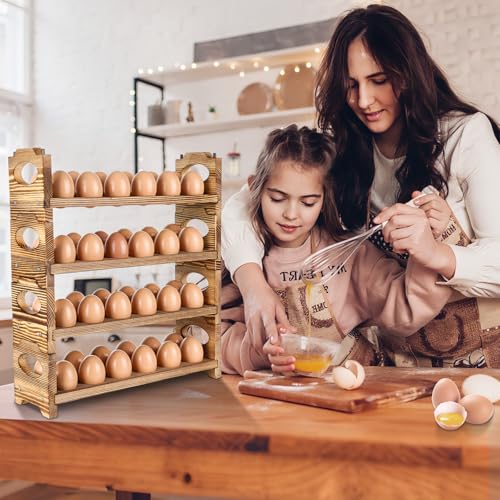 Image of Wooden Egg Holder Countertop, 4-Tier /48-Hole, Stackable