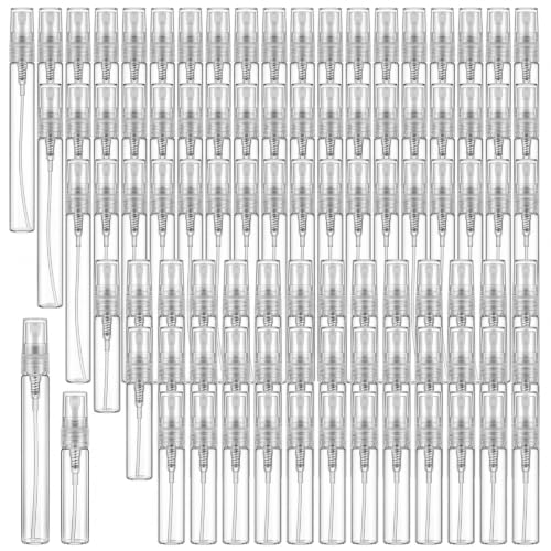 Zhehao 200 Pcs Mini Spray Bottles, Perfume Bottle, Clear Cap, 5 Ml, 10 Ml