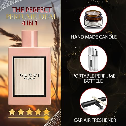 Bloom for Women- Women's Eau de Parfum Spray, 3.3 Oz - Gift Set Pack With Lavender Soy Candle, Car Air Fresheners, and Empty Travel Perfume Atomizer - Image 5