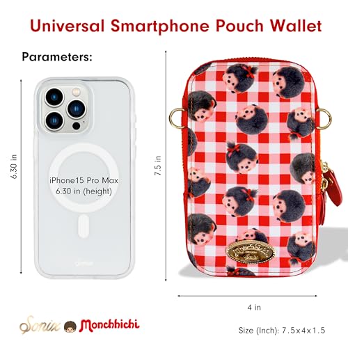 Sonix x Monchhichi Phone Pouch - Universal Smartphone Travel Purse and Wallet, Crossbody and Shoulder Bag | Monchhichi Plaid3
