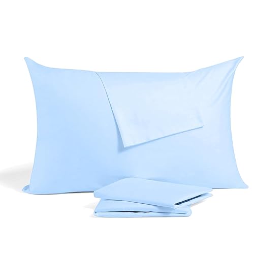 Juego de 2 fundas de almohada pequeñas con cremallera de 14 x 20 pulgadas para almohadas de viaje de 500 hilos, 100% algodón egipcio suave, funda de