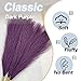 Acfruits Faux Pampas Grass, Artificial Pampas Grass Fluffy 3 Pcs Dark Purple Pompous Grass Flower Arrangement and Vase Filler for Boho Home Wedding Decoration