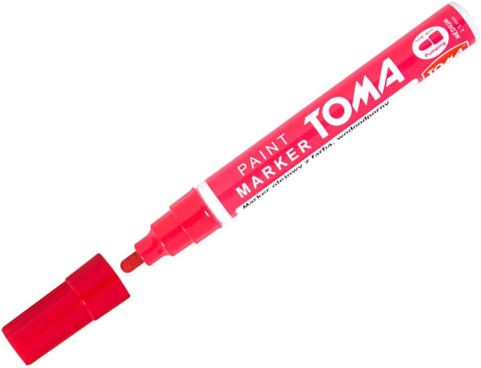 Marker Pen Universal Waterproof Permanent Oil Based Paint for Car Tyres, Arts & Crafts (Red)