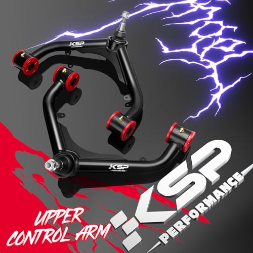 Image of KSP 2 inch-4 inch Upper Control Arm for Silverado Sierra 2500 3500 2000-2010, Adjustable Tubular Suspension Arms Compatible with Chevrolet GMC After 2-4inch Lift (Package of 2 Black)
