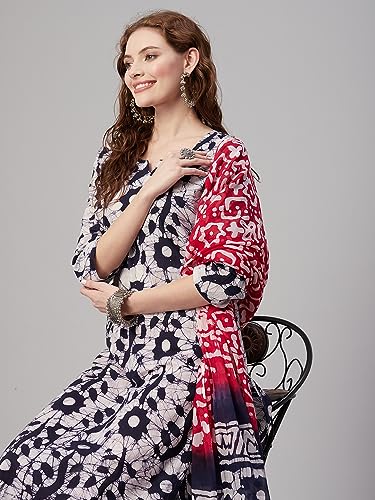 Image of ANNI DESIGNER Women's Viscose Cotton Printed 3Pc Kurta Set