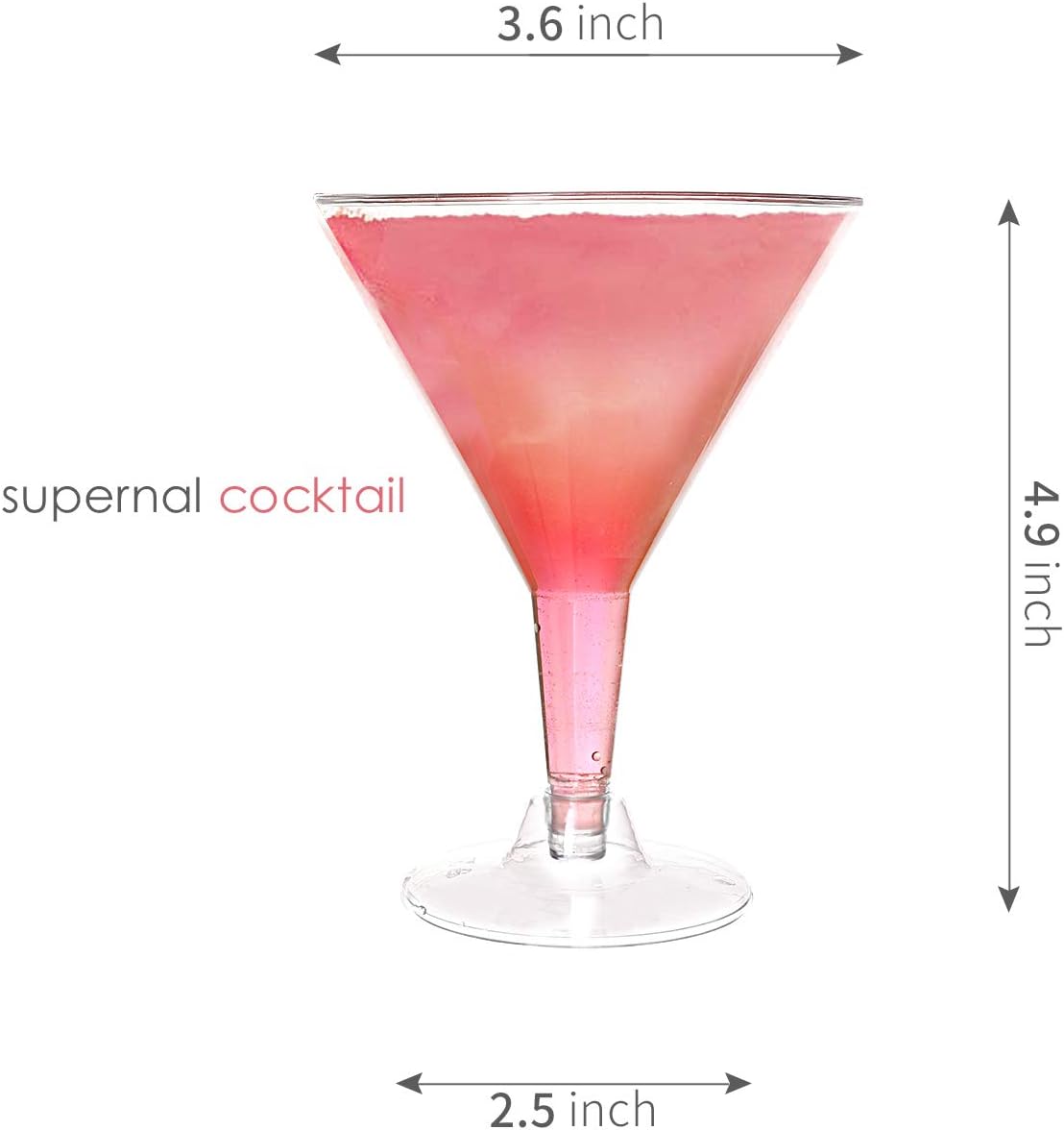 7oz Plastic Martini Glasses for Parties,72 pack Clear Plastic Martini Glasses,Mini Dessert Cups,Clear Plastic Wine Glasses,Plastic Cocktail Glasses