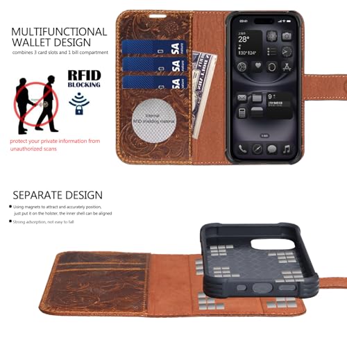 RMAWRAD Detachable Wallet Leather Case