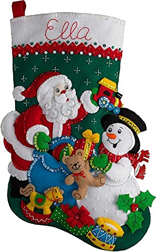 Bucilla Santa And Snowman Felt Applique Stocking Kit, 18-Inch #TOP6