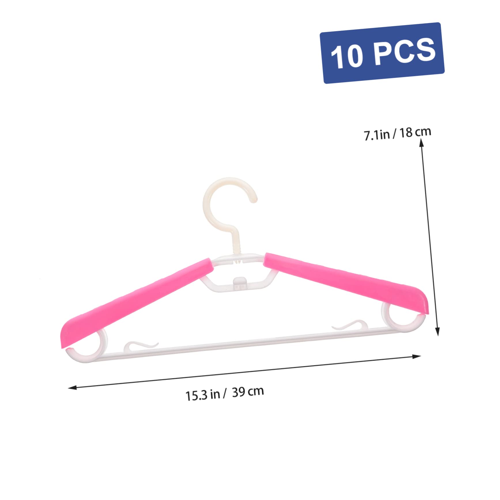 Perchas para Pantalones Ajustables de Abs Rosa, 10 Piezas