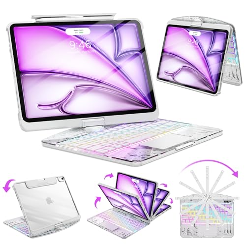 SIBEITU Clear Keyboard Case for iPad Air 13 Inch (M4/M3/M2, 2026/2025/2024)