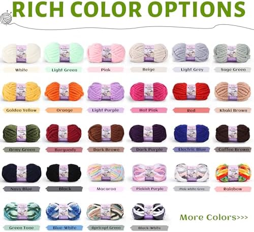 2 Pack Chunky Chenille Yarn for Crocheting Hand Knitting,Soft Thick Bulky Chunky Fluffy Plush Velvet Crochet Blanket Yarn for Crocheting Baby Blankets/DIY Crafts/Home Decor 2 * 100g(Hot Pink) - 5