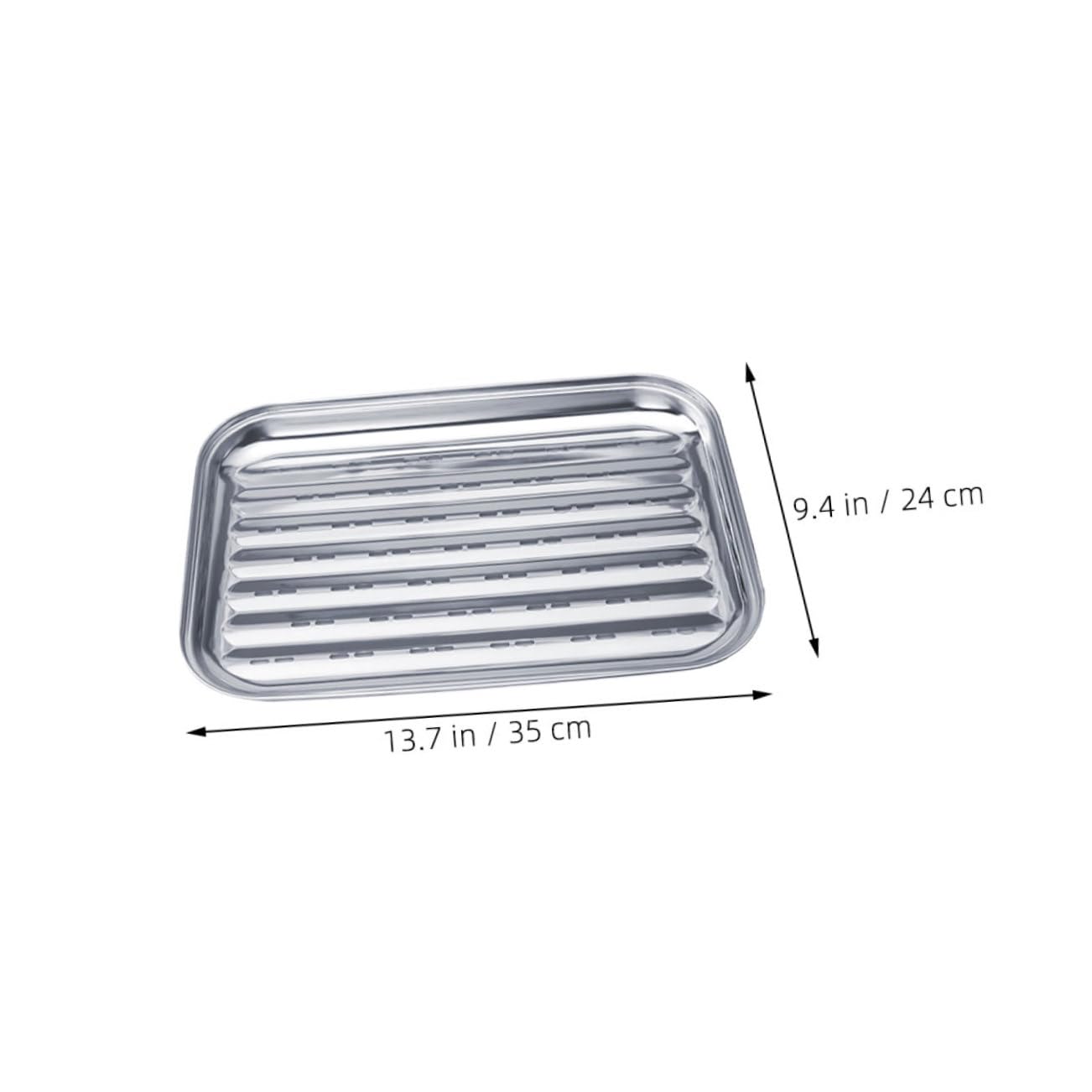SUPVOX Versatile Stainless Steel Grill Plate Salad Plate Turkey Tray Oven Tray BBQ Utensil Ideal for Outdoor Cooking Camping