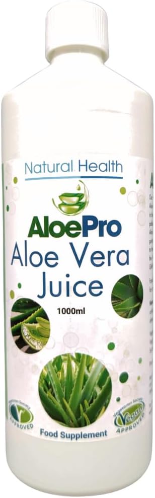 Aloe Vera Juice 1000ml โ Pure Inner Leaf, High Strength, Vegan, Cruelty Free, Natural Digestive Support, Skin & Gut Health, Immune System Boost, Detox Cleanse, 1 Month Supply
