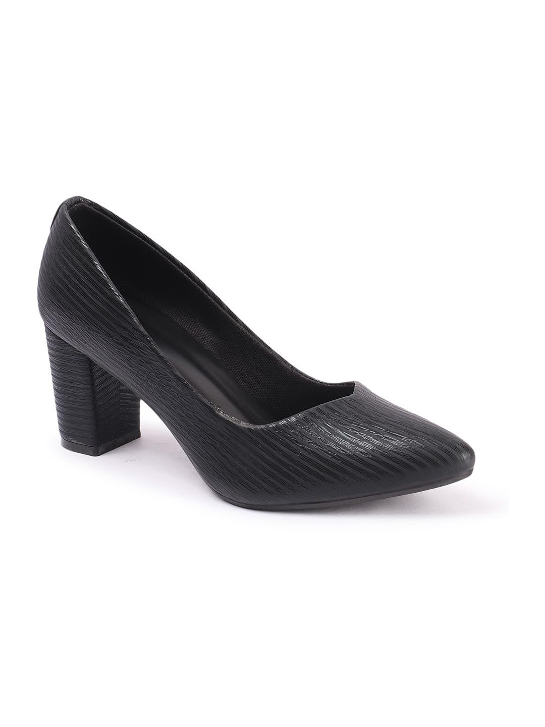 Carlton London Women Black Stylish Casual Wear, Party and Formal Wear Slip-on Pump Shoes with Block Heels (41) (B0DD37KVDR) Amazon Price History, Amazon Price Tracker