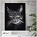 Produktbild NIEMENGZHEN Druck auf Leinwand Cat Wall Art Prints Bilder Realist Leinwand Gemälde Abstrakt Schwarz-Weiß Poster-50x70cm No Frame