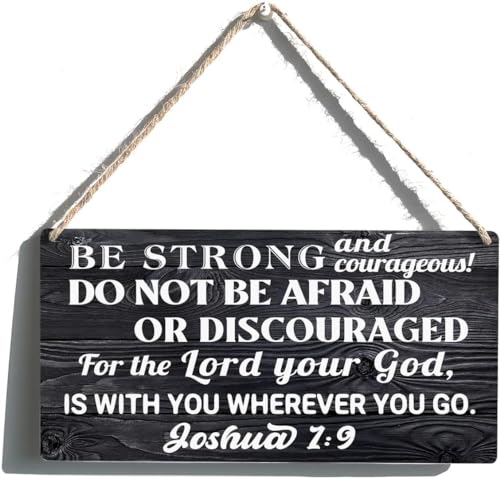 6x12 Inch Christian Prayer Sign Funny Farmhouse Be Strong Do Not Be Afraid Wooden Hanging Sign Rustic Retro Wall Art Decor Home Office Decoration