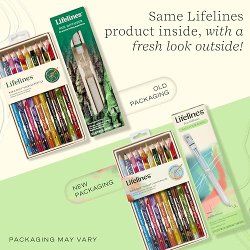 Lifelines conjunto de lápis de cor perfumados e difusor de caneta - conjunto clássico de lápis de co