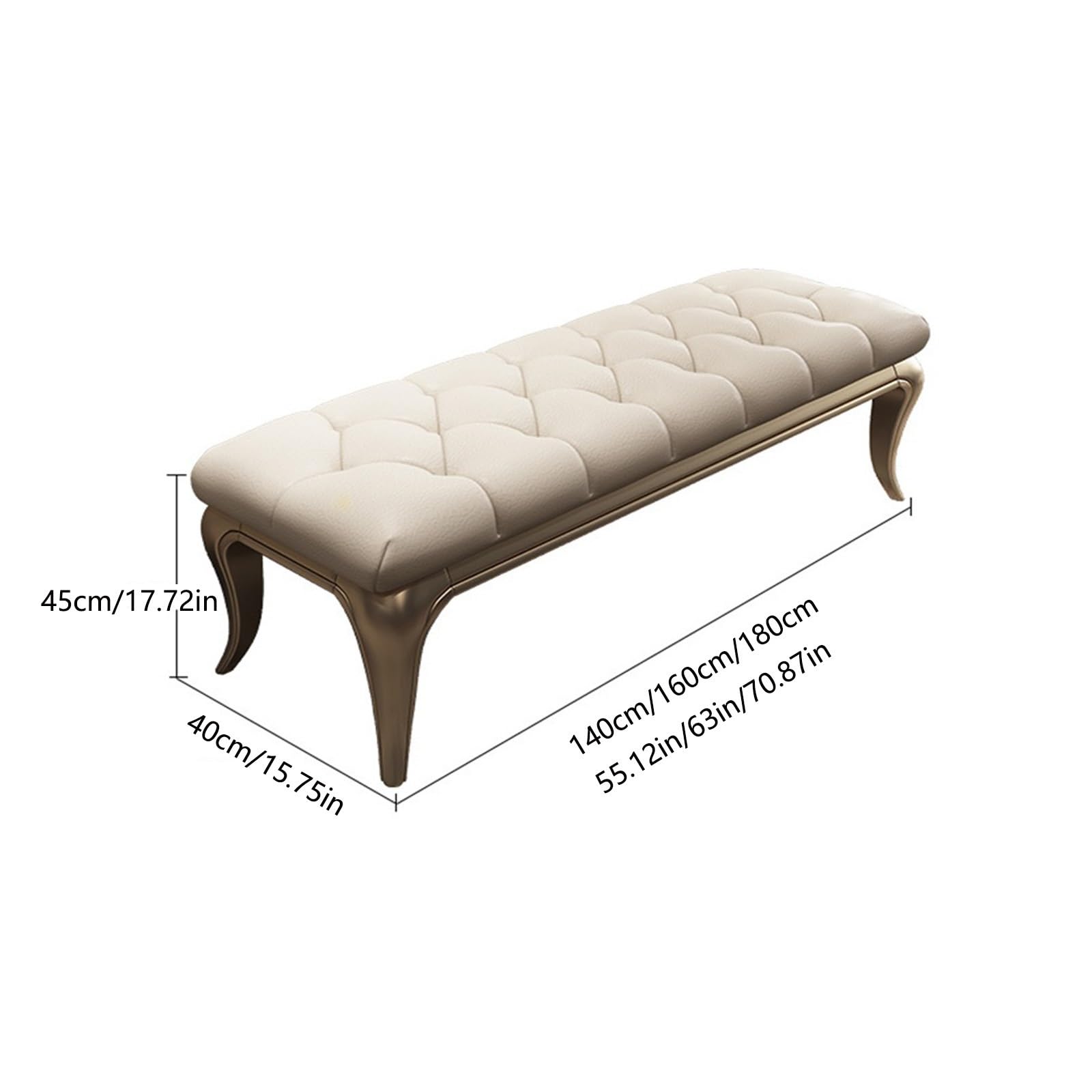 Foot Stool For Bed Vintage Bench, Memory Foam Upholstered Entryway Bench and Dining Chair, Leather Bed End Bench for Bedroom Living Room Hallway Bed Step Stools For High Beds(160*40*45cm)