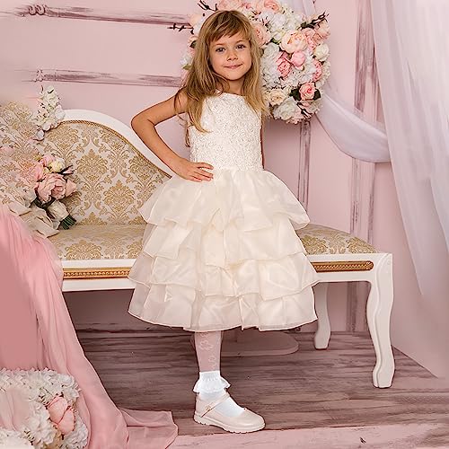 DIVINA VITAE 3 Pack Frilly Socks for Girls White Lace Socks with Bows Dress Ankle Sock Cute School Thin Cotton Sock4