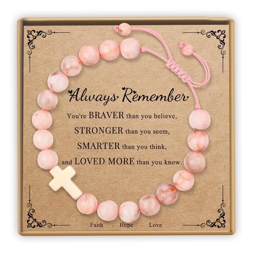 Sereney Cross Bracelet for Girls, Adjustable Pink...