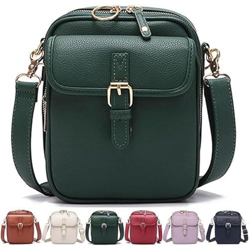 Image of Leather Crossbody Bag for Women,Anti-Theft Messenger Bag with Large Capacity,Built-in Purse Card Slots Shoulder Sling Bag