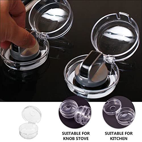 Mobestech 12Pcs Claro Capas Maçaneta Fogão Trava de Segurança Guarda de Proteção Botão Interruptor T