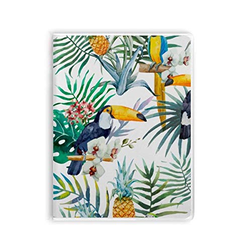Journal aquarelle toucan et arbustes à glisser dans son sac de voyage
