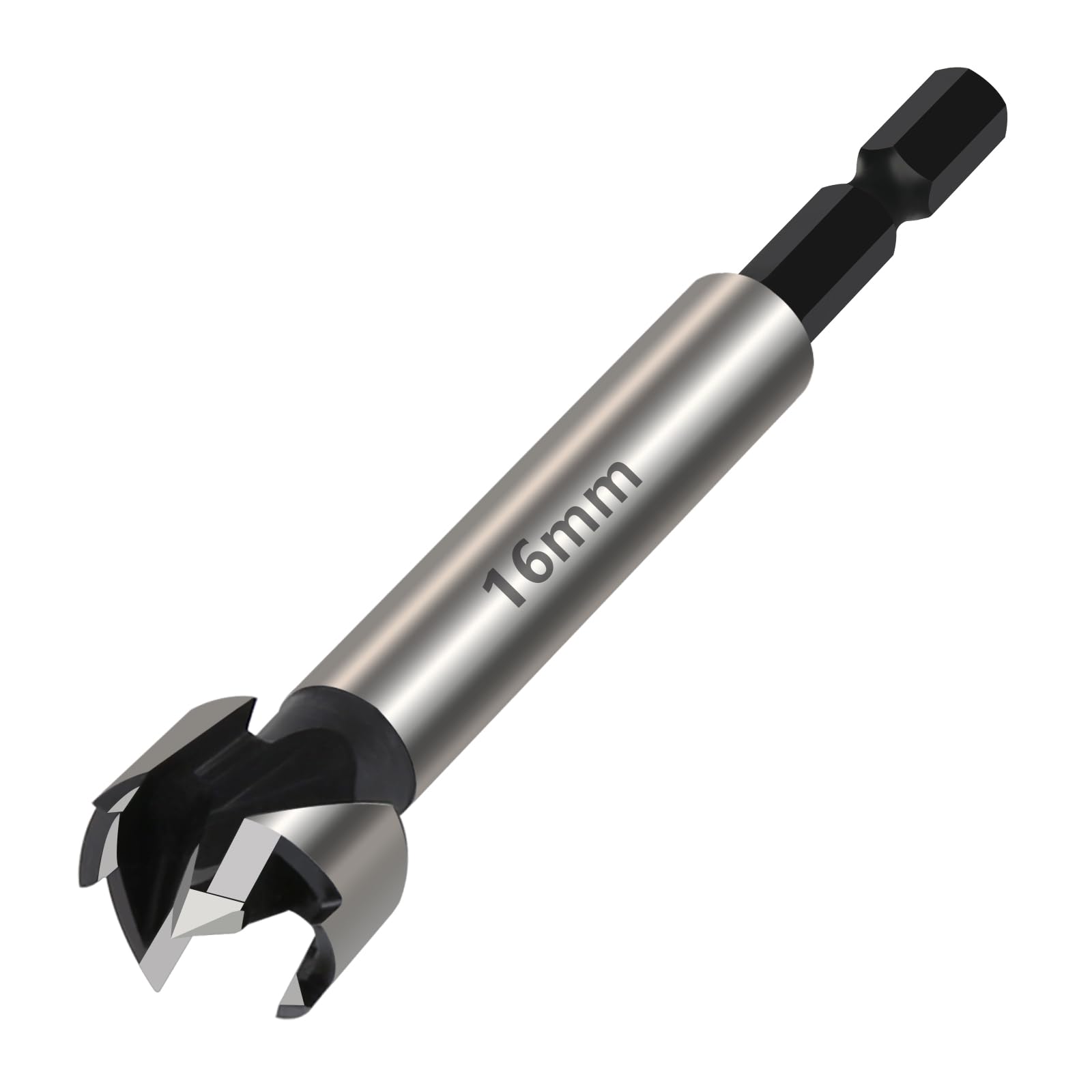 Vearter 16mm Forstner Drill Bit, High Carbon Steel Multi-Tooth Woodworking Tools with Hex Shank, Hinge Boring Hole Cutter for Solid Wood, MDF, Plastic, Particleboard, Plywood