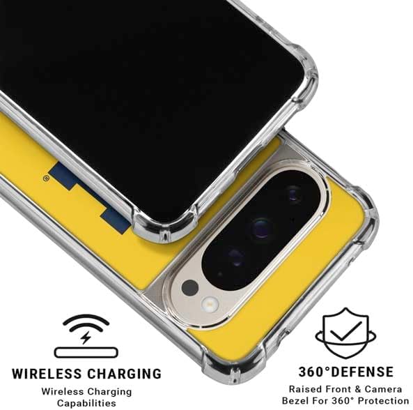 Skinit Clear Phone Case Compatible with Google Pixel 9/9 Pro - Officially Licensed University of Michigan M Logo Yellow Design