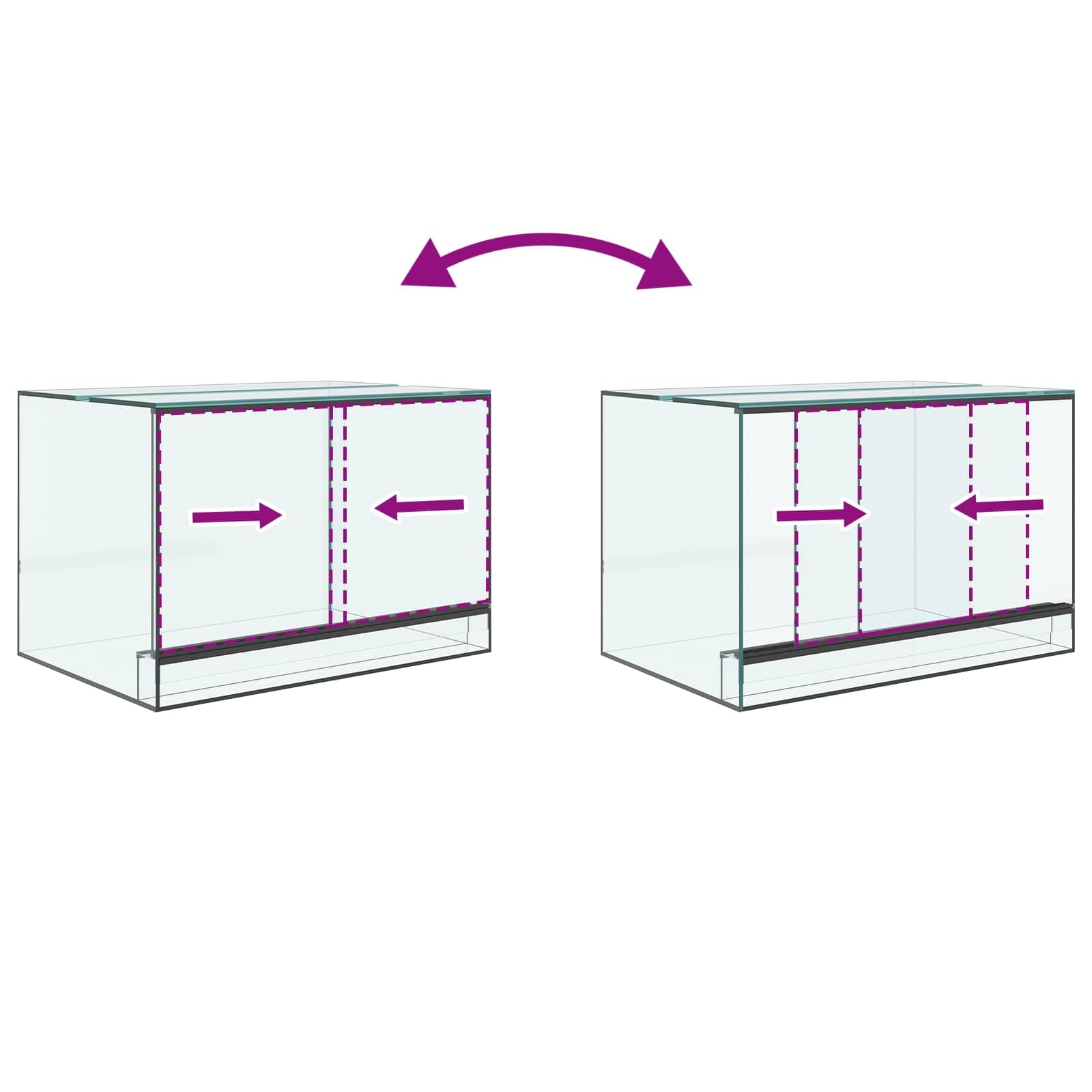 vidaXL Terrario Transparente 60 x 40 x 40 cm Cristal, Terrario de Vidrio Moderno, Refugio Resistente, hábitat 360°, hogar Transparente para Animales