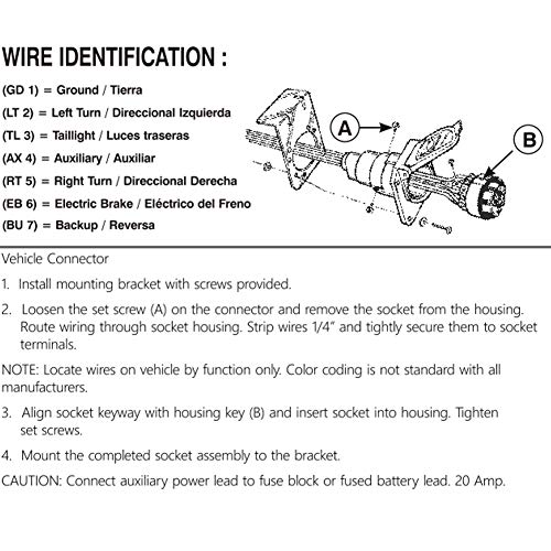 New Sun 7 Pin Trailer Plug 7-Way Trailer Blade Connector 7 Pole Connector Vehicle Socket With Mounting Bracket Kits #TOP6