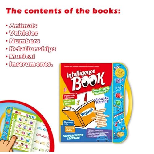 Image of Braintastic Intelligence Sound Book for Kids | Interactive English Learning Book with Letters, Words, Numbers & Shapes | Educational Activity Book for Toddlers