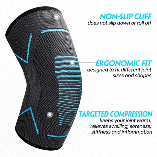 Molsdon Elbow Support for Men Women, 2 Pack Elbow Brace Compression Sleeves Support for Tennis, Golfers, Tendonitis, Weightlifting, Gym, Arthritis, Joint Pain Relief - Image 4
