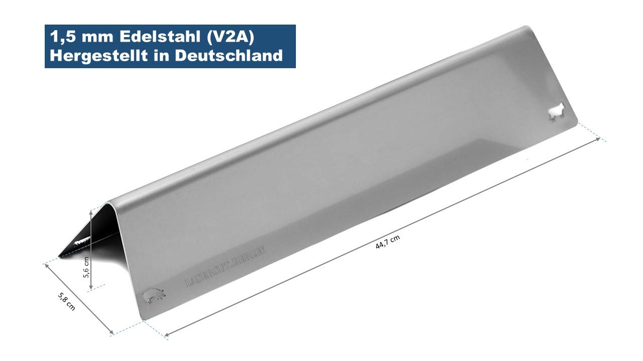 Premium Aromaschienen aus V2A Edelstahl, rostfrei, lasergeschnitten, Flavorizer Bars passend für Weber Genesis 310, 320 ab Modelljahr 2013 (5 Stück)