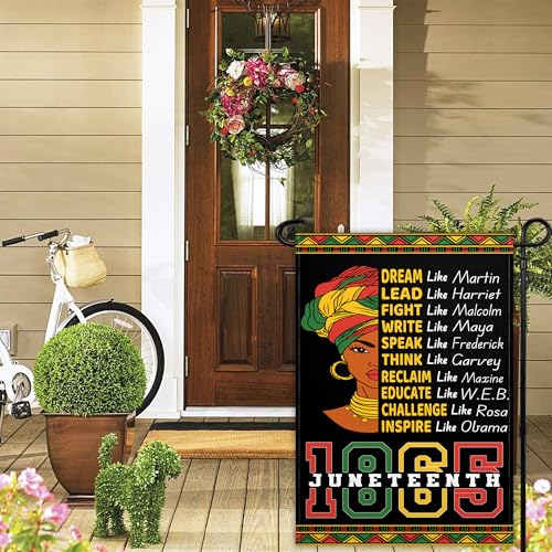 Juneteenth Garden Flag for Outside 12x18 Inch Double Sided Black History Month Garden Flag for Outdoor Indoor House Lawn Yard Decor