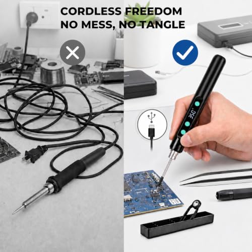 Cordless Soldering Iron, Digital Soldering Pen for Electronics, Black - image 5