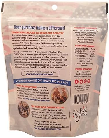 Miniatura 2 de The Lazy Dog Cookie Co. & Dogs on Deployment Operation Drool Overload Blueberry & Peanut Butter Golosinas para perros, 5 onzas (paquete de 3)